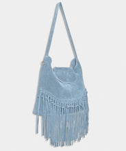 Load image into Gallery viewer, Joe Browns No Limits Suede Tassel Boho Bag: Smokey Blue / One Size