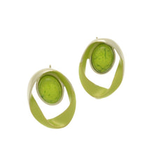 Load image into Gallery viewer, Lime Green Ribbon Earrings