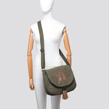 Load image into Gallery viewer, 2254 Canvas Star Crossbody Bag: NAVY