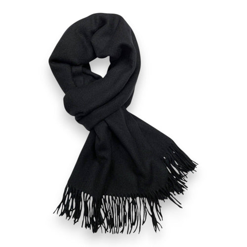 Premium Wool Blend Winter Scarf: Black