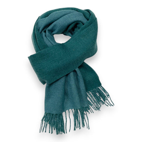 Premium Two-Tone Cashmere Blend Winter Scarf: Teal