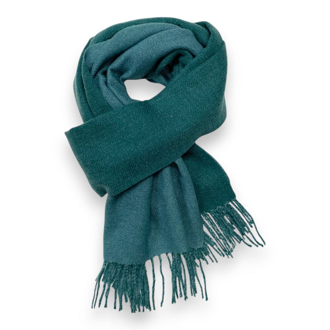 Premium Two-Tone Cashmere Blend Winter Scarf: Teal