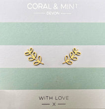 Load image into Gallery viewer, Gold Stem Studs