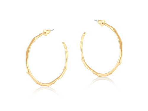 Big Metal London Valeria Branch Shaped Hoop Earrings: Gold