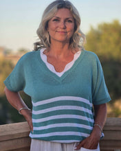 Load image into Gallery viewer, Cotton Blend Wave Top: Duck Egg