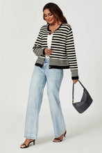 Load image into Gallery viewer, Geo Pattern Knitted Cardigan In Black: Black / OneSize