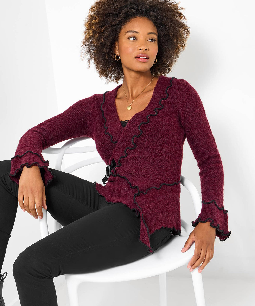 Joe Browns Rosie Wrap Front Jumper: Berry
