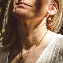 Load image into Gallery viewer, Crystal Hoop &amp; Dangle Earrings – 18K Plated: Rose Quartz