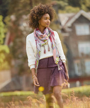 Load image into Gallery viewer, Fun And Flirty Mixed Fabric Mini Skirt: Berry / 14