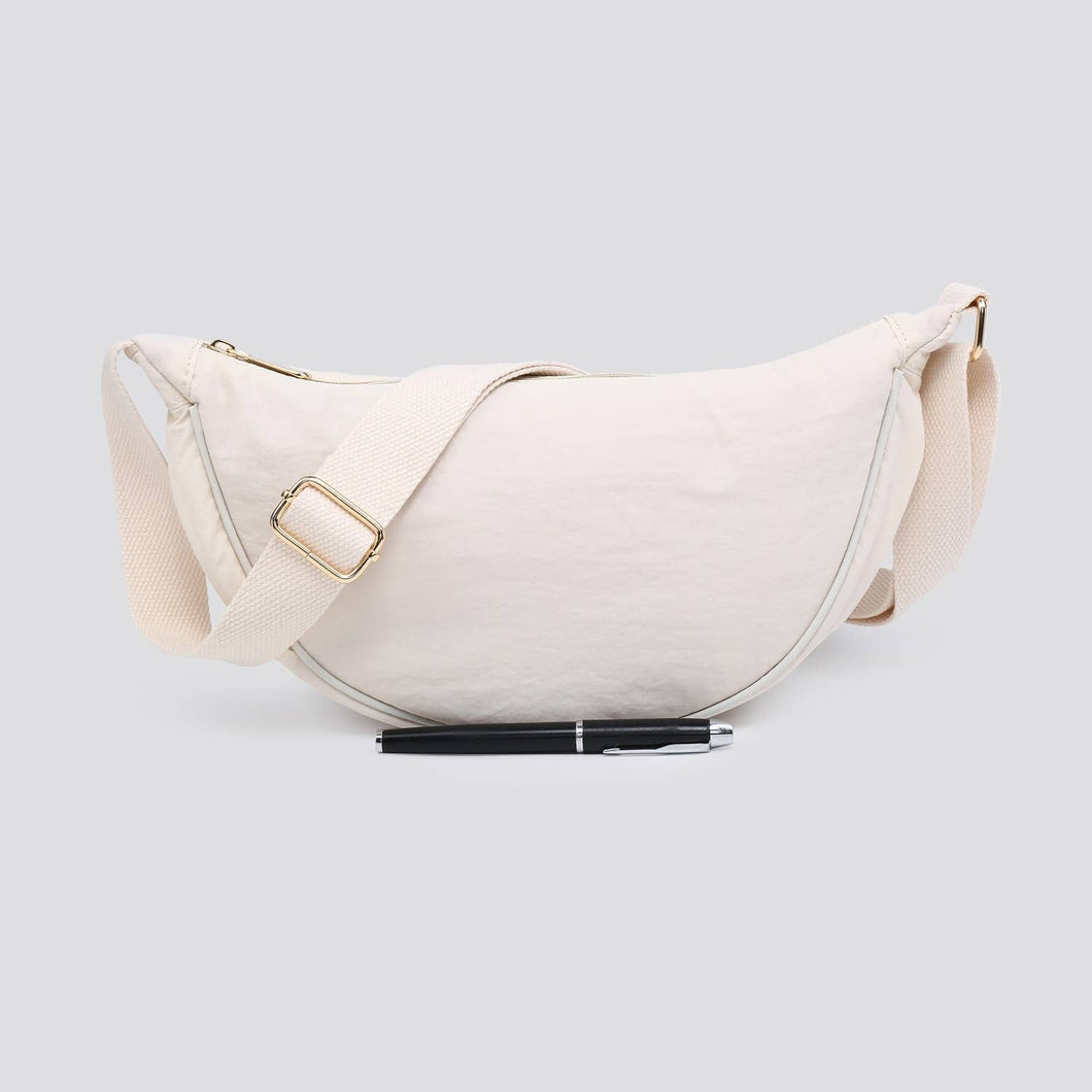 3434 Nylon Sling Bag: Beige