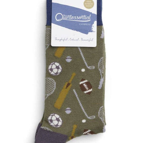 Mens Socks - Sports: Green / Design