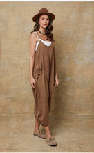 Load image into Gallery viewer, 100% linen jumpsuit TOBACCO