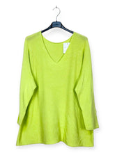 Load image into Gallery viewer, AH L2218 - Plus Size V-Neck Sweater: Apple green