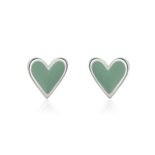Load image into Gallery viewer, Mini Heart Studs - Mint Enamel