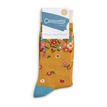 Load image into Gallery viewer, Womens Socks - Amelia-Mustard: Floral