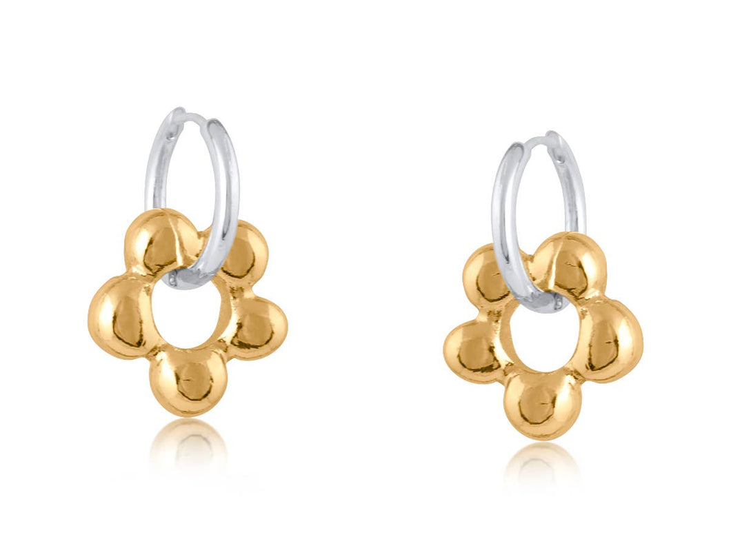 Big Metal London Sakura Daisy Earrings: GOLD FLOWER
