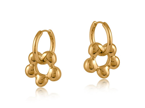Big Metal London RITA DAISY EARRINGS: GOLD