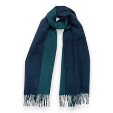 Load image into Gallery viewer, Premium Two-Tone Cashmere Blend Winter Scarf: Dark Teal