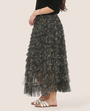 Load image into Gallery viewer, Camouflage Tulle Layered Skirt: Khaki / One Size: UK8-16
