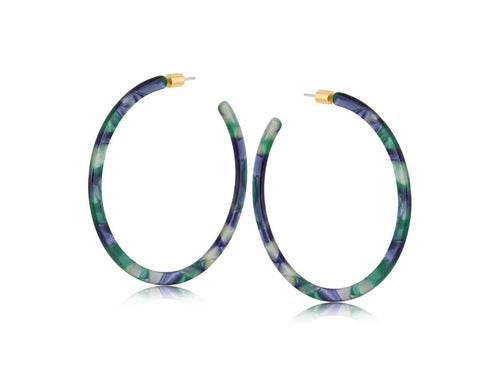 Marina Over Sized Resin Earrings: GREEN BLUE