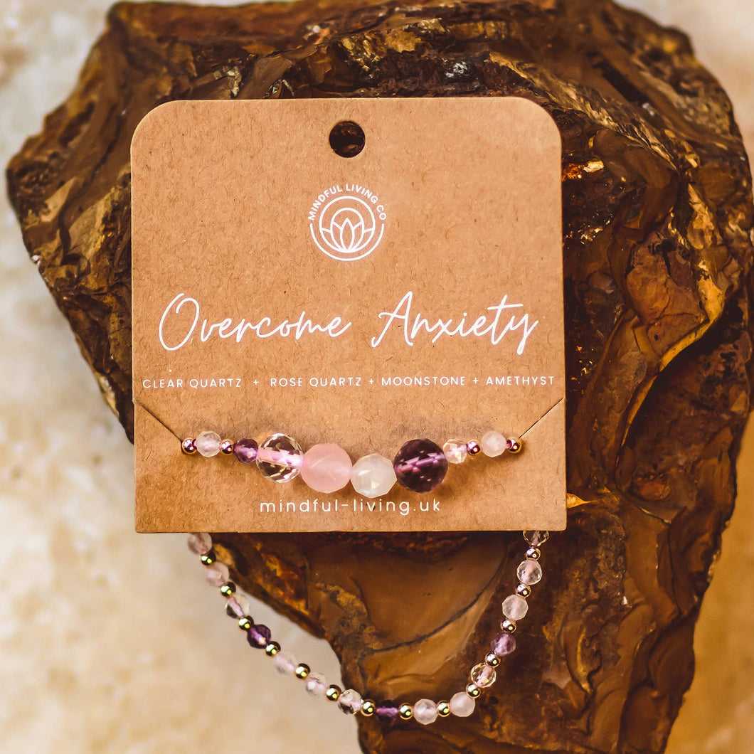 Faceted Intention Beaded Bracelet – Crystal Collection: Overcome Anxiety