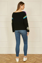 Load image into Gallery viewer, Yumi Black Crochet Flower Jumper: Black