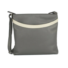 Load image into Gallery viewer, Aimee Leather Handbag: Grey/White