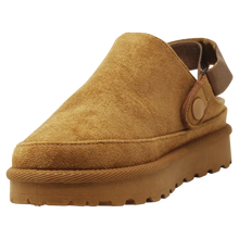 Load image into Gallery viewer, Ladies&#39; Flat Suede Clog with Multi-Way Strap: Camel