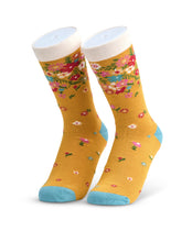Load image into Gallery viewer, Womens Socks - Amelia-Mustard: Floral