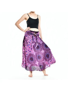 Purple Ink Splash Skirt with Coconut Buckle