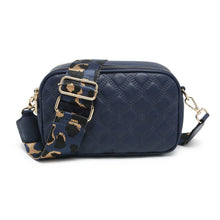 Load image into Gallery viewer, CD21-0352 Cross Body Handbag with double zip top sections: Blue