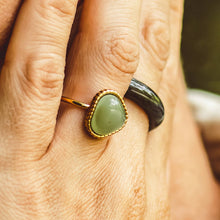 Load image into Gallery viewer, Heart-Shaped Gemstone Ring 18K Gold-Plated | Adjustable : Green Aventurine