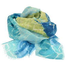 Load image into Gallery viewer, Blue and Lime Green Scarf