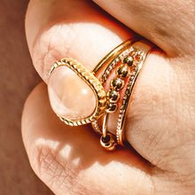 Load image into Gallery viewer, Heart-Shaped Gemstone Ring 18K Gold-Plated | Adjustable : Rose Quartz
