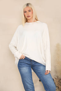 Dropped hem relaxed jumper: Taupe