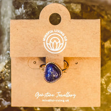 Load image into Gallery viewer, Heart-Shaped Gemstone Ring 18K Gold-Plated | Adjustable : Lapis Lazuli