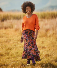 Load image into Gallery viewer, Joe Browns Fabulous Florals Button Front Maxi Skirt: Purple