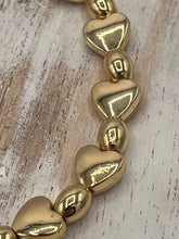 Load image into Gallery viewer, Mini Gold Hearts and Beads on Stretch Bracelet BR214GLD