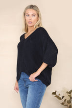 Load image into Gallery viewer, Loose knit relaxed jumper Alpaca Wool: Navy Blue