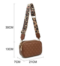 Load image into Gallery viewer, CD21-0352 Cross Body Handbag with double zip top sections: Blue