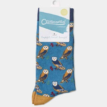 Load image into Gallery viewer, Womens Socks - Owls Teal: Teal / Design