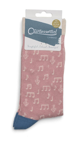 Womens Socks - Music Pink
