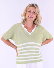 Load image into Gallery viewer, Cotton Blend Wave Top: Summer Green