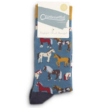 Load image into Gallery viewer, Womens Socks - Horse Teal: Teal / Design