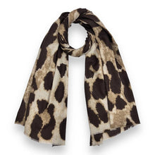 Load image into Gallery viewer, Big Leopard Print Medium Weight Scarf: Taupe