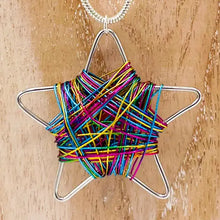 Load image into Gallery viewer, Multi Coloured Web Star Pendant
