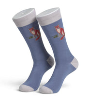 Load image into Gallery viewer, Mens Socks - Fox Blue: Blue / Animal