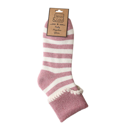 Pink Stripe Cosy Cuff Socks SL781