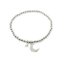 Load image into Gallery viewer, Harwin Moon &amp; Star Bracelet - Silver