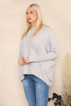 Load image into Gallery viewer, Dropped hem relaxed jumper: Taupe